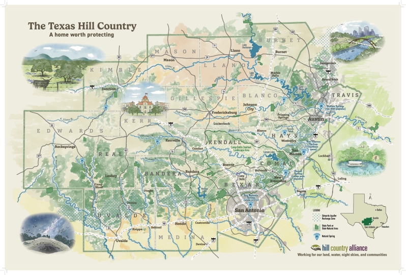 NEW Hill Country Alliance Map - 18x24 in